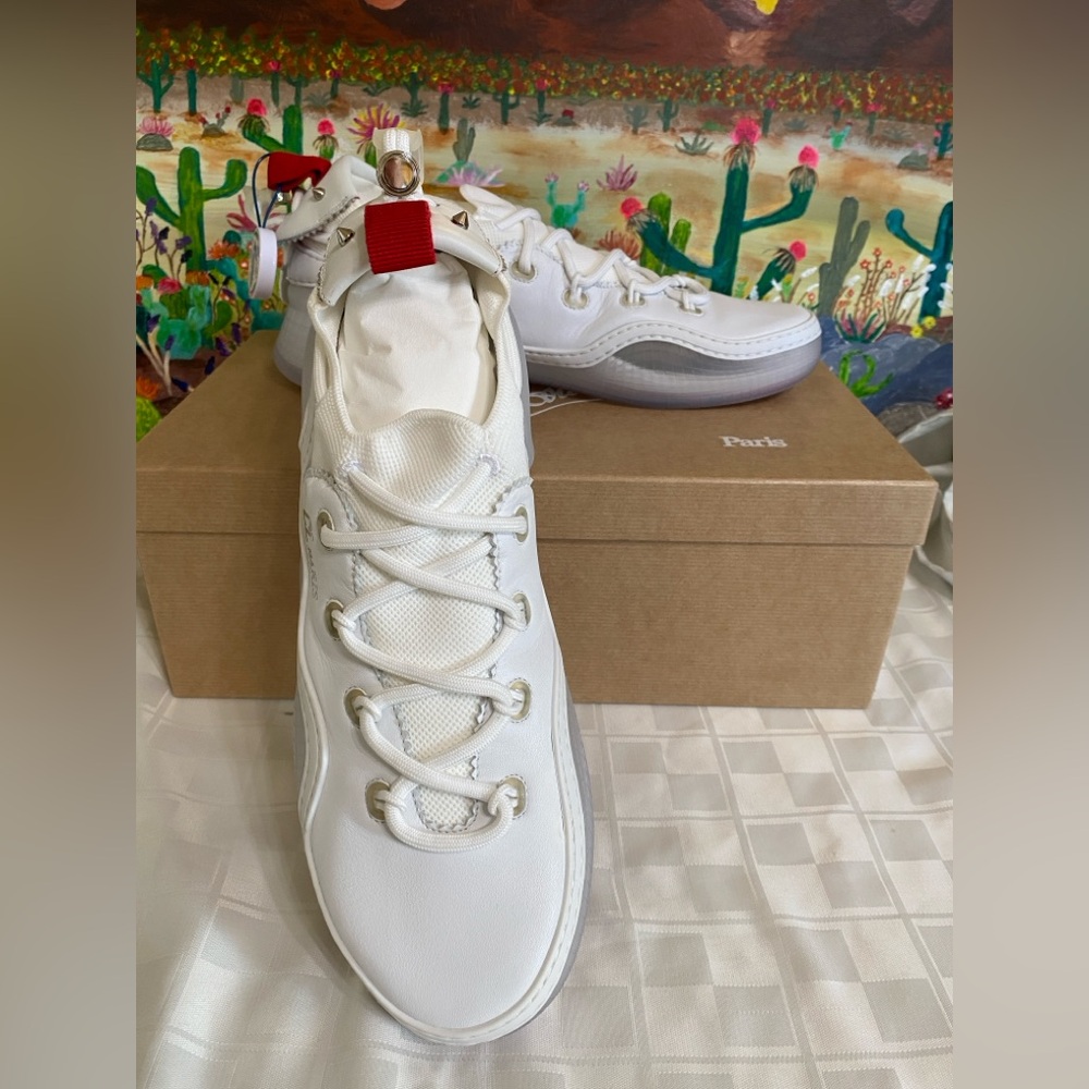 Christian Louboutin Arpoador Flat, Leather, Suede,Men’s Sneakers,Wht, EU43/US 10 - Picture 2 of 16